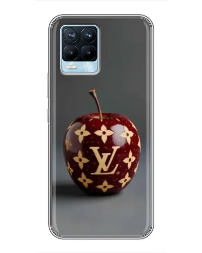 Чехол для Realme 8 с картинкой «Красное яблоко LV»