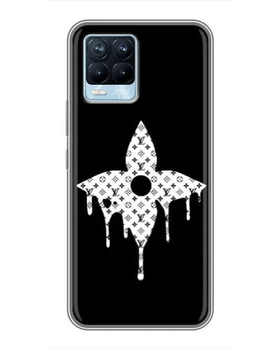 Чехол для Realme 8 с картинкой «Цветочная монограмма»