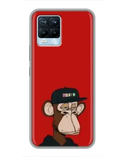 Чохол для Realme 8 з картинкою «Bored Ape — червоний фон» Чохол для Realme 8 з картинкою «Bored Ape — червоний фон»