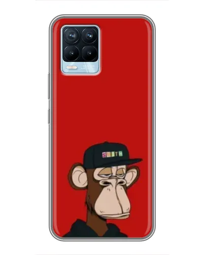 Чохол для Realme 8 з картинкою «Bored Ape — червоний фон» Чохол для Realme 8 з картинкою «Bored Ape — червоний фон»