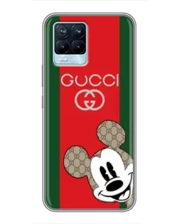 Чохол для Realme 8 з картинкою «Gucci — смуги та Міккі»