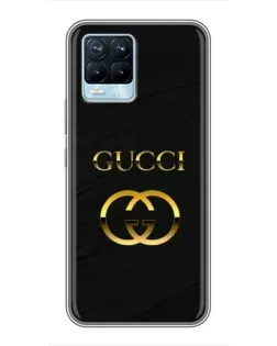 Чохол для Realme 8 з картинкою «Золотий логотип Gucci»