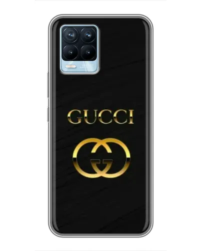 Чохол для Realme 8 з картинкою «Золотий логотип Gucci»