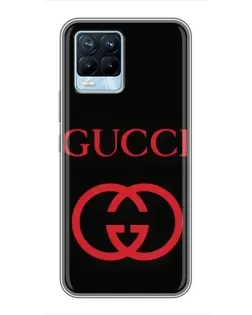 Чохол для Realme 8 з картинкою «Gucci — червоний логотип»