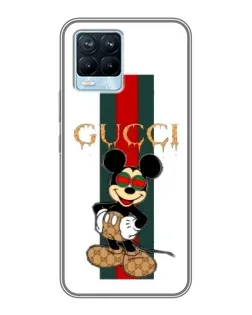 Чохол для Realme 8 з картинкою «Міккі Маус Gucci — смуги»