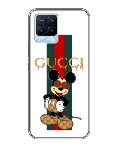 Чохол для Realme 8 з картинкою «Міккі Маус Gucci — смуги»