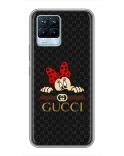 Чохол для Realme 8 з картинкою «Мінні Маус Gucci — чорний»