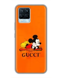 Чохол для Realme 8 з картинкою «Міккі Маус Gucci — помаранч»