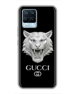 Чохол для Realme 8 з картинкою «Gucci — срібний лев»