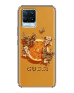 Чохол для Realme 8 з картинкою «Gucci — золоті метелики»