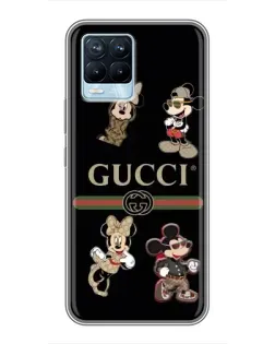 Чохол для Realme 8 з картинкою «Gucci — герої Disney та монограма»