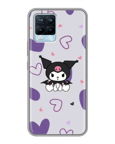 Чехол для Realme 8 с картинкой «Kuromi и лавандовые сердца» Чехол для Realme 8 с картинкой «Kuromi и лавандовые сердца»