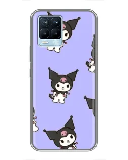 Чехол для Realme 8 с картинкой «Паттерн с Kuromi»