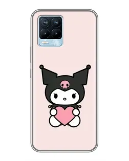 Чехол для Realme 8 с картинкой «Kuromi и сердце»
