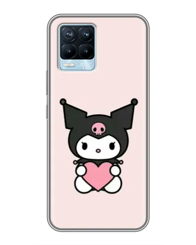 Чехол для Realme 8 с картинкой «Kuromi и сердце» Чехол для Realme 8 с картинкой «Kuromi и сердце»