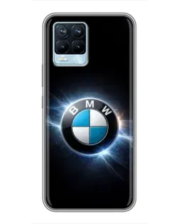 Чехол для Realme 8 с картинкой «BMW — неоновое сияние»