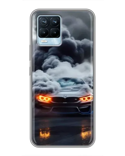 Чехол для Realme 8 с картинкой «BMW в дыму»