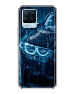 Чехол для Realme 8 с картинкой «BMW под дождем»