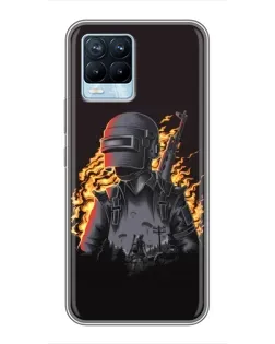 Чохол для Realme 8 з картинкою «PUBG — вогняний силует» Чохол для Realme 8 з картинкою «PUBG — вогняний силует»