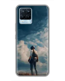 Чохол для Realme 8 з картинкою «Герой PUBG на скелі» Чохол для Realme 8 з картинкою «Герой PUBG на скелі»