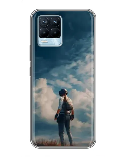 Чохол для Realme 8 з картинкою «Герой PUBG на скелі» Чохол для Realme 8 з картинкою «Герой PUBG на скелі»