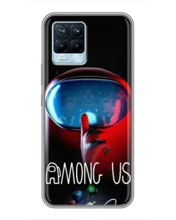 Чохол для Realme 8 з картинкою «Червоний імпостер — макро»