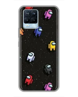 Чохол для Realme 8 з картинкою «Космічний патерн Among Us»
