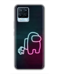 Чохол для Realme 8 з картинкою «Among Us неон-арт»