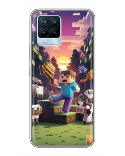 Чехол для Realme 8 с картинкой «Стив на ферме» Чехол для Realme 8 с картинкой «Стив на ферме»