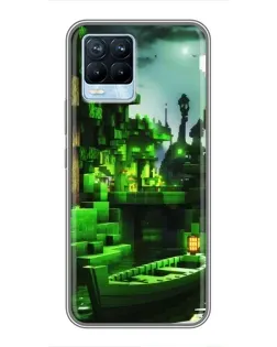 Чохол для Realme 8 з картинкою «Minecraft лісовий пейзаж»