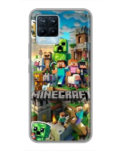 Чехол для Realme 8 с картинкой «Замок Minecraft»
