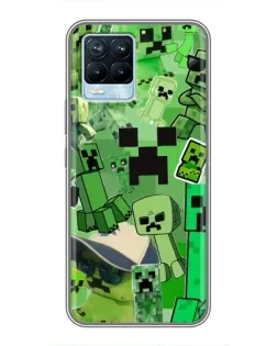 Чохол для Realme 8 з картинкою «Кріпери Minecraft»