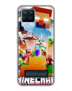 Чохол для Realme 8 з картинкою «Minecraft герої гри»