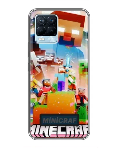 Чехол для Realme 8 с картинкой «Minecraft герои игры»