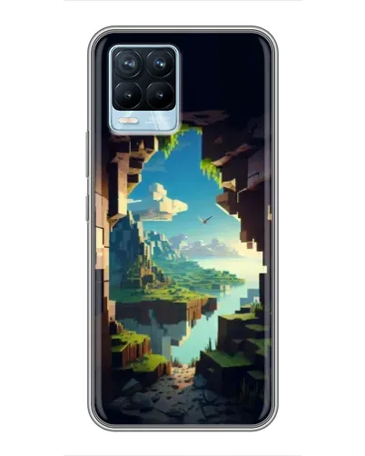 Чехол для Realme 8 с картинкой «Вид из пещеры»