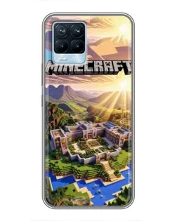 Чехол для Realme 8 с картинкой «Minecraft панорама»