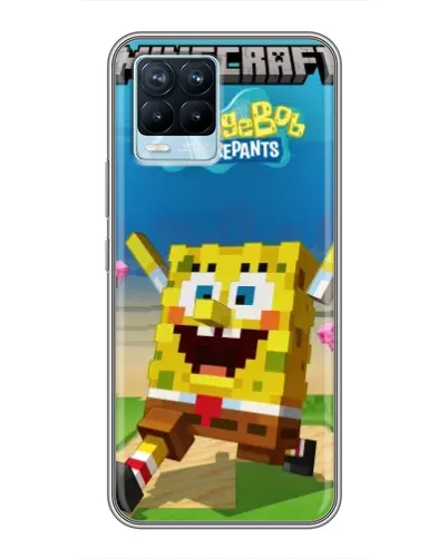 Чехол для Realme 8 с картинкой «Губка Боб Minecraft» Чехол для Realme 8 с картинкой «Губка Боб Minecraft»