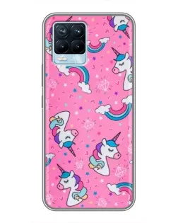 Чехол для Realme 8 с картинкой «Unicorn паттерн розовый» Чехол для Realme 8 с картинкой «Unicorn паттерн розовый»
