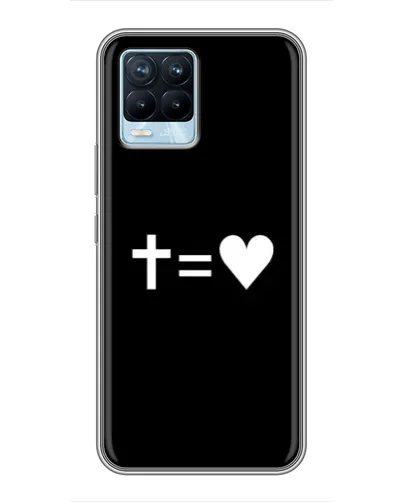 Чохол для Realme 8 з картинкою «Хрест та Серце»