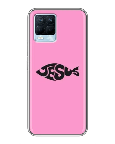Чохол для Realme 8 з картинкою «Рожевий символ Jesus»