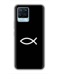 Чехол для Realme 8 с картинкой «Символ рыбы Jesus»