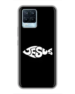 Чехол для Realme 8 с картинкой «Рыба Jesus»