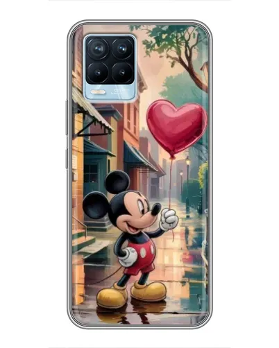 Чехол для Realme 8 с картинкой «Микки и шарик-сердце»