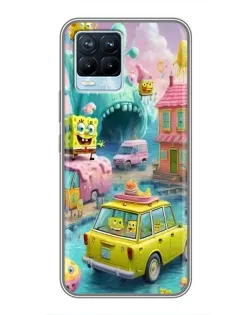 Чехол для Realme 8 с картинкой «Монстр-трак приключения»