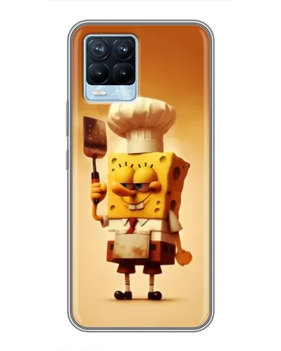 Чехол для Realme 8 с картинкой «Губка Боб повар»