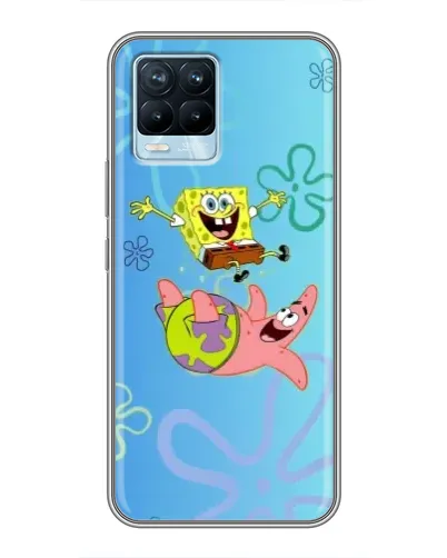 Чехол для Realme 8 с картинкой «Спанч Боб и Патрик»