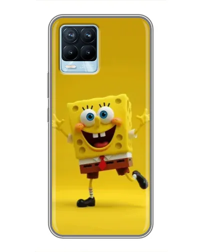 Чехол для Realme 8 с картинкой «Позитивный Губка Боб»