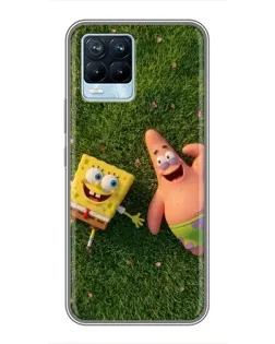 Чехол для Realme 8 с картинкой «Друзья на лужайке»