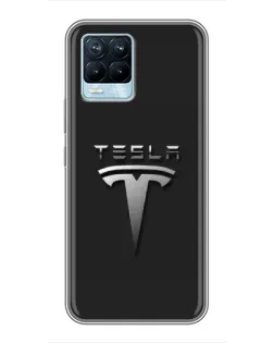 Чохол для Realme 8 з картинкою «Сталевий логотип Tesla» Чохол для Realme 8 з картинкою «Сталевий логотип Tesla»
