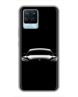 Чохол для Realme 8 з картинкою «Фари Tesla Night» Чохол для Realme 8 з картинкою «Фари Tesla Night»